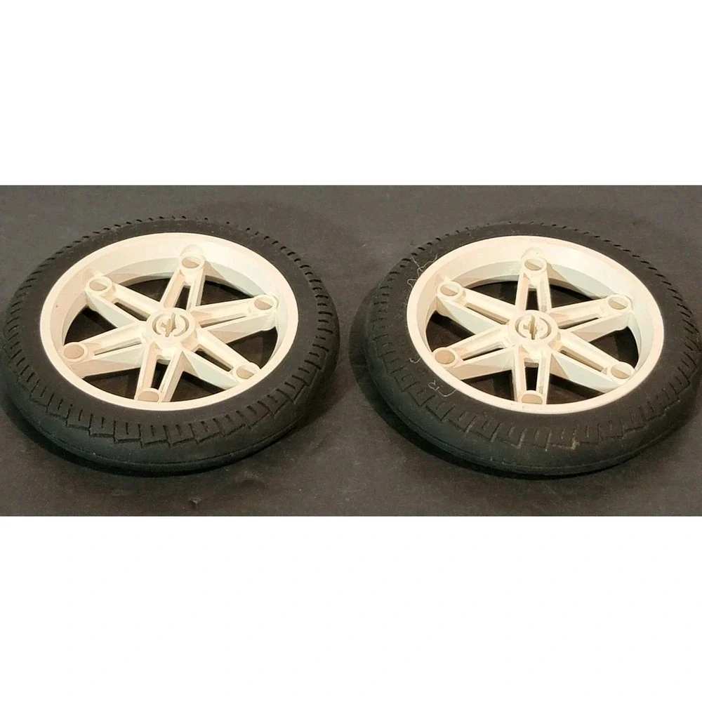 Vintage 1995 Lego Technic #8422 Circuit Shock Racer Rims And Tires #2903 & #6596
